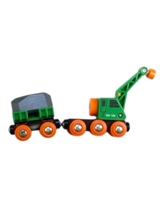 A Green Cars Trucks Trains & Remote Control from Brio in size 3T for boy. (Front View)