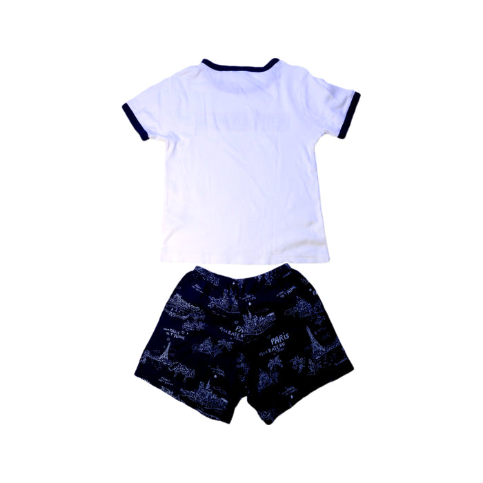 A White Shorts Sets from Petit Bateau in size 6T for boy. (Back View)