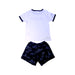 A White Shorts Sets from Petit Bateau in size 6T for boy. (Back View)