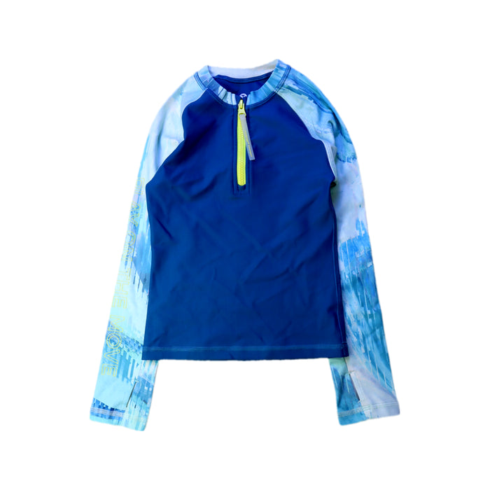 A Blue Rash Guards from Moody Tiger in size 6T for girl. (Front View)
