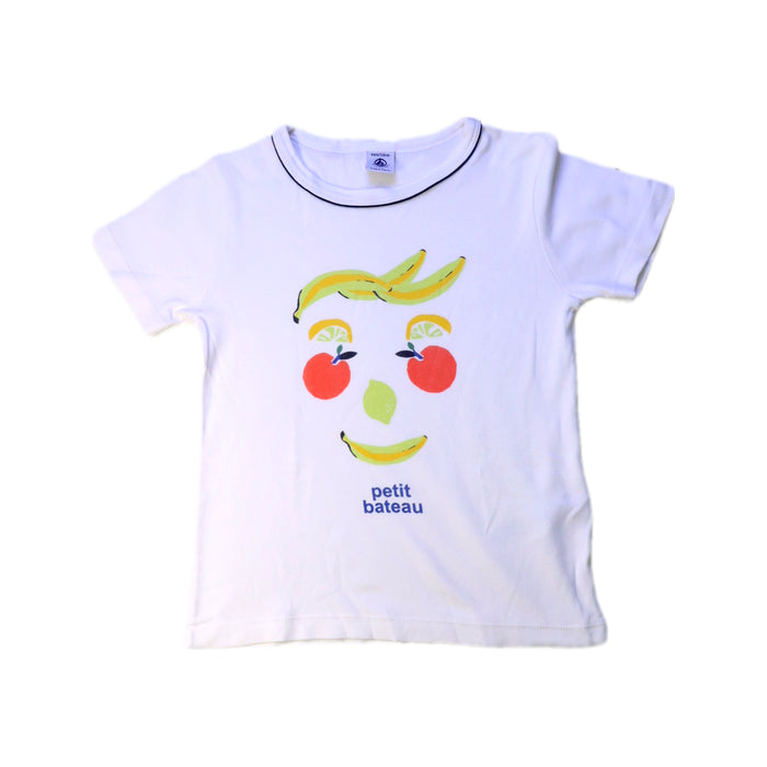 A White Short Sleeve T Shirts from Petit Bateau in size 6T for girl. (Front View)