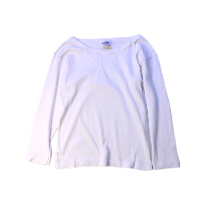 A White Long Sleeve Tops from Petit Bateau in size 4T for girl. (Front View)