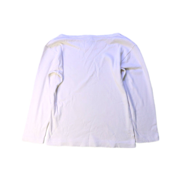 A White Long Sleeve Tops from Petit Bateau in size 4T for girl. (Back View)