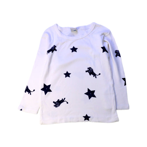 A White Long Sleeve T Shirts from Petit Bateau in size 4T for girl. (Front View)
