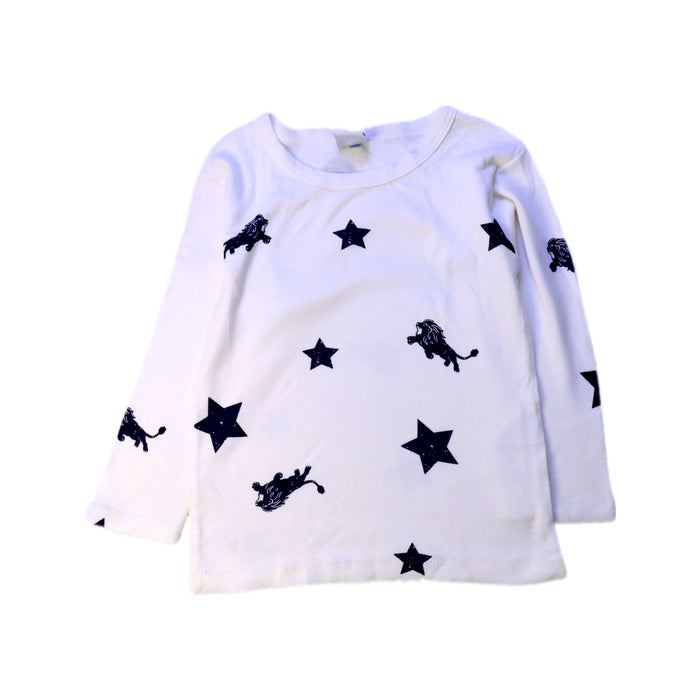 A White Long Sleeve T Shirts from Petit Bateau in size 4T for girl. (Front View)