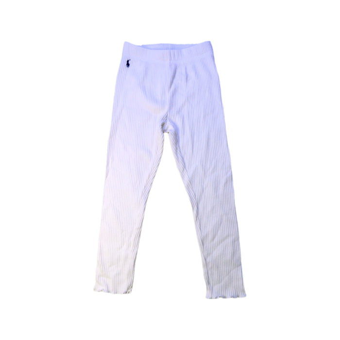 A White Leggings from Polo Ralph Lauren in size 5T for girl. (Front View)