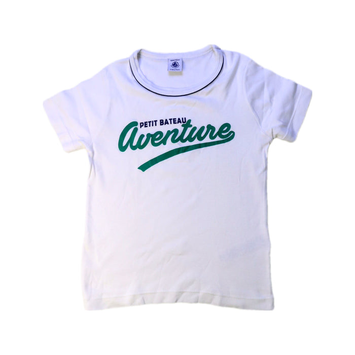 A White Short Sleeve T Shirts from Petit Bateau in size 6T for neutral. (Front View)