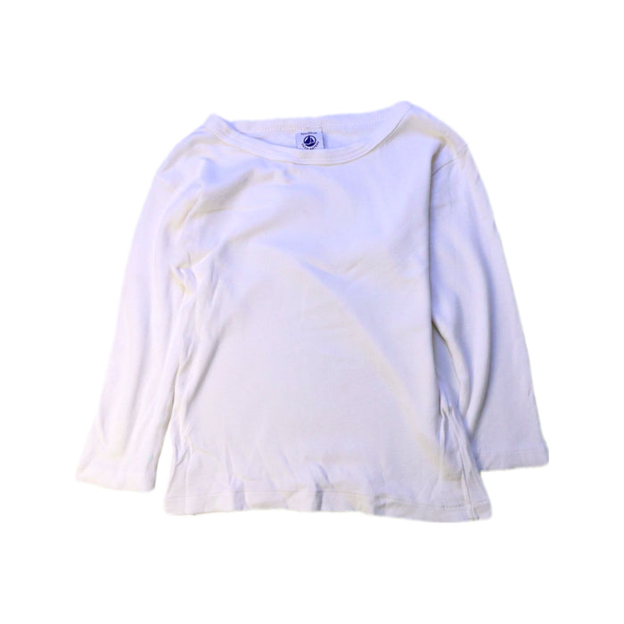 A White Long Sleeve Tops from Petit Bateau in size 3T for boy. (Front View)
