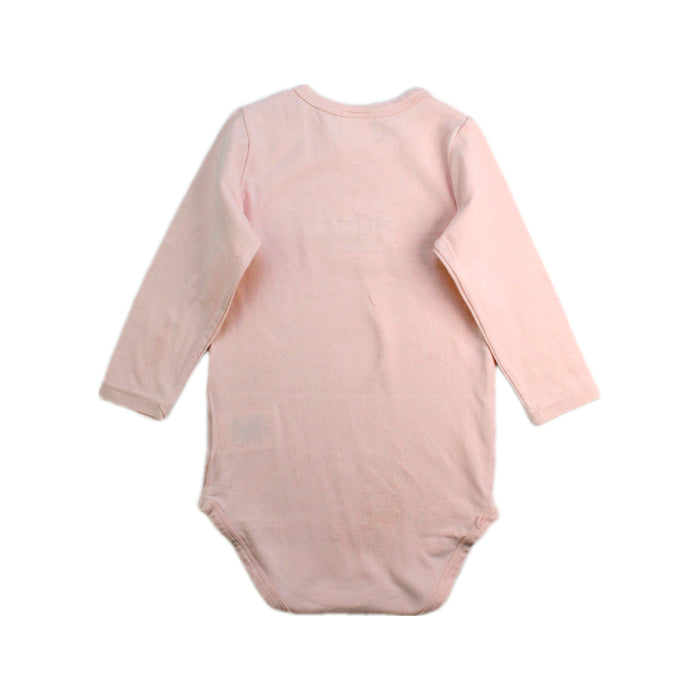 A Pink Long Sleeve Bodysuits from Seed in size 6-12M for girl. (Back View)