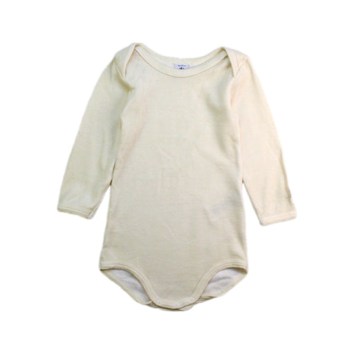 A Ivory Long Sleeve Bodysuits from Petit Bateau in size 12-18M for neutral. (Front View)