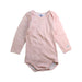 A Pink Long Sleeve Bodysuits from Petit Bateau in size 12-18M for girl. (Front View)