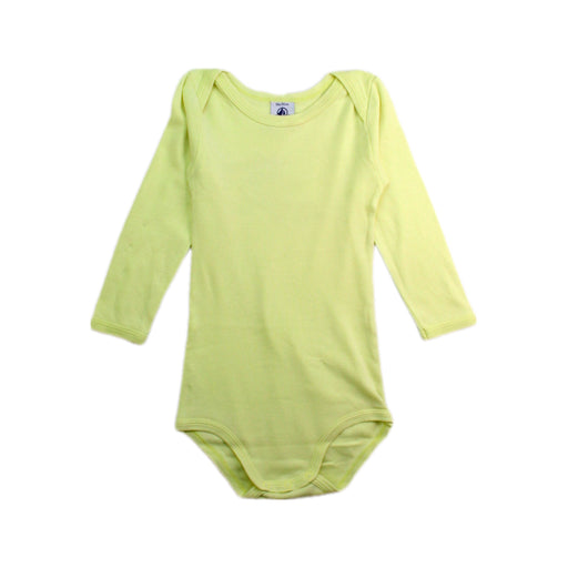 A Yellow Long Sleeve Bodysuits from Petit Bateau in size 12-18M for neutral. (Front View)