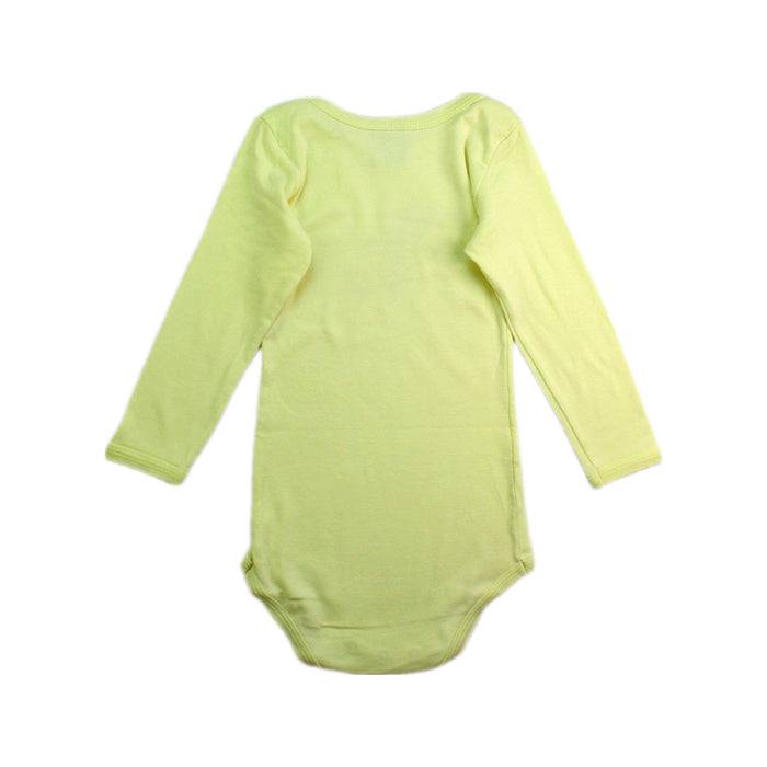 A Yellow Long Sleeve Bodysuits from Petit Bateau in size 12-18M for neutral. (Back View)