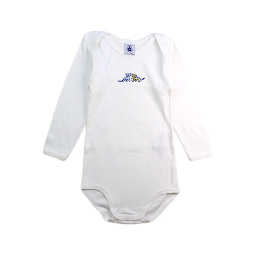 A White Long Sleeve Bodysuits from Petit Bateau in size 3T for boy. (Front View)