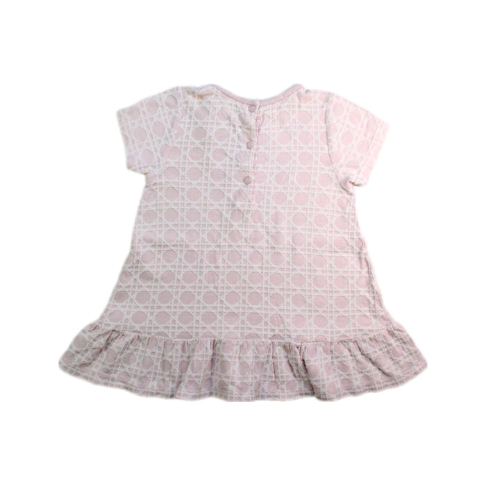 A Pink Short Sleeve Dresses from Dior in size 6-12M for girl. (Back View)