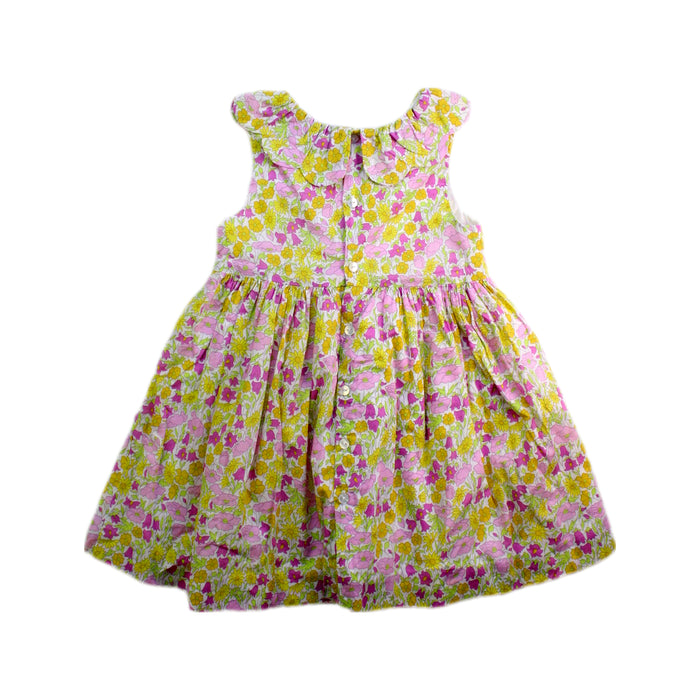 A Pink Sleeveless Dresses from Jacadi in size 18-24M for girl. (Back View)