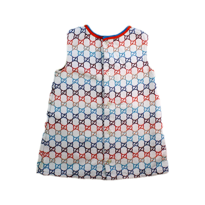 A Multicolour Sleeveless Dresses from Gucci in size 12-18M for girl. (Back View)