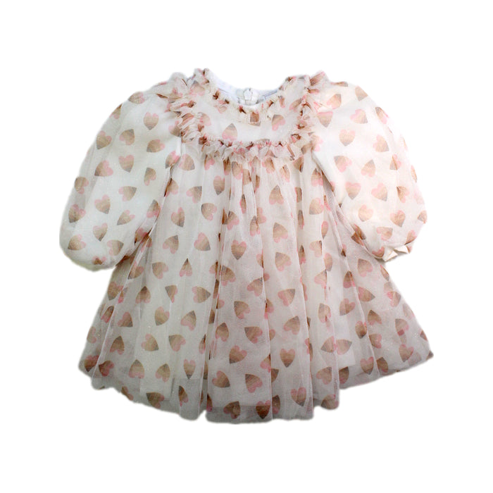 A White Long Sleeve Dresses from Monnalisa in size 12-18M for girl. (Front View)
