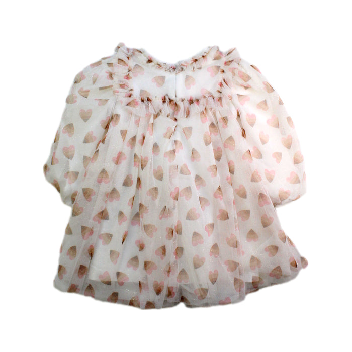 A White Long Sleeve Dresses from Monnalisa in size 12-18M for girl. (Back View)