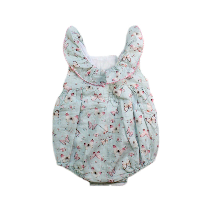A Pink Sleeveless Rompers from Paz Rodriguez in size 0-3M for girl. (Back View)