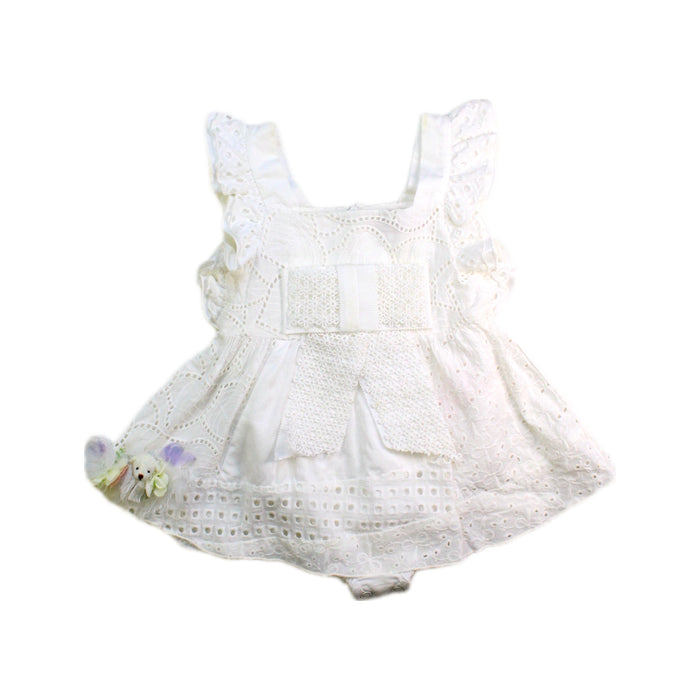 A White Sleeveless Rompers from Nicholas & Bears in size 6-12M for girl. (Front View)