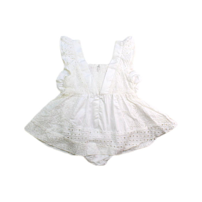 A White Sleeveless Rompers from Nicholas & Bears in size 6-12M for girl. (Back View)