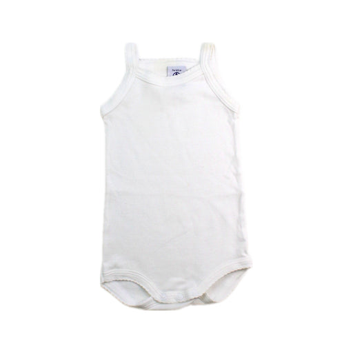 A White Sleeveless Bodysuits from Petit Bateau in size 0-3M for neutral. (Front View)
