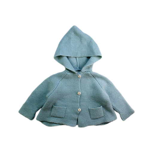 A Blue Coats from Nanos in size 3-6M for neutral. (Front View)