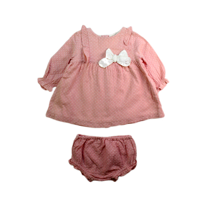 A Pink Shorts Sets from Nanos in size 6-12M for girl. (Front View)