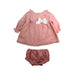 A Pink Shorts Sets from Nanos in size 6-12M for girl. (Front View)