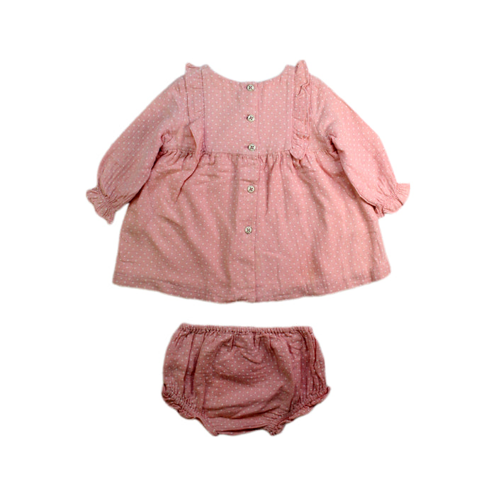 A Pink Shorts Sets from Nanos in size 6-12M for girl. (Back View)