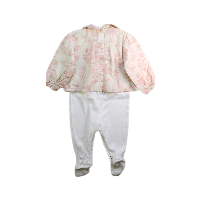 A Pink Long Sleeve Rompers from Dior in size 6-12M for girl. (Back View)