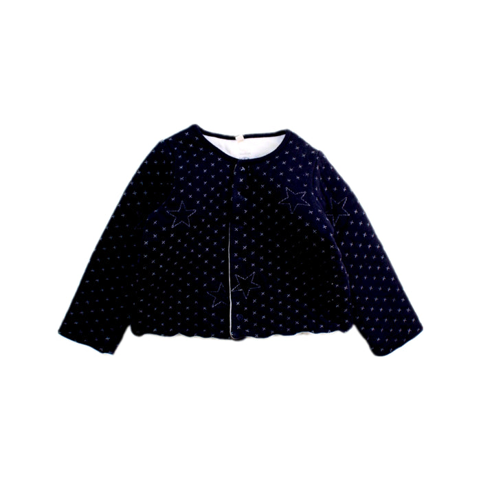A Navy Lightweight Jackets from Petit Bateau in size 12-18M for girl. (Front View)