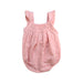 A Pink Sleeveless Rompers from Nanos in size 0-3M for girl. (Front View)