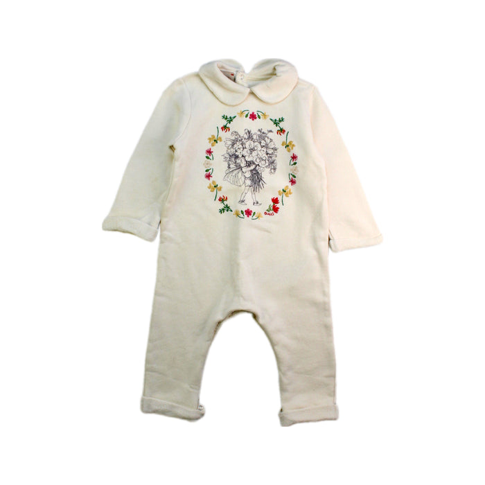 A Ivory Long Sleeve Rompers from Gucci in size 6-12M for girl. (Front View)