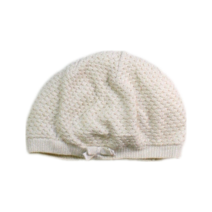 A Beige Beanies from Janie & Jack in size 3-6M for girl. (Front View)
