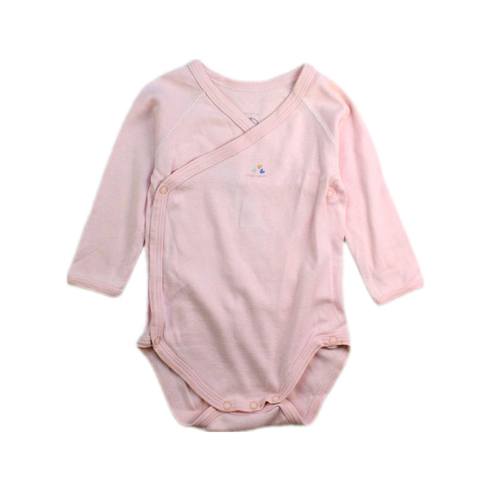 A Pink Long Sleeve Bodysuits from Petit Bateau in size 3-6M for girl. (Front View)