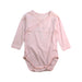 A Pink Long Sleeve Bodysuits from Petit Bateau in size 3-6M for girl. (Front View)