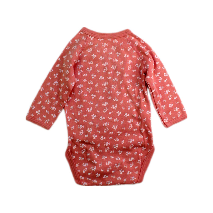 A Pink Long Sleeve Bodysuits from Petit Bateau in size Newborn for girl. (Back View)