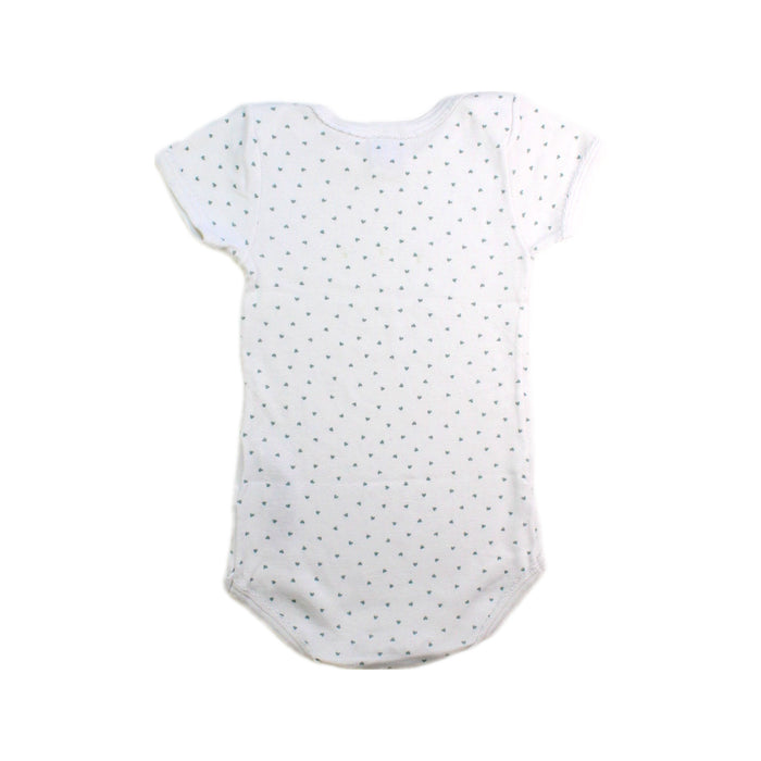 A White Short Sleeve Bodysuits from Petit Bateau in size 6-12M for girl. (Back View)
