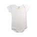 A White Short Sleeve Bodysuits from Petit Bateau in size 3-6M for girl. (Front View)