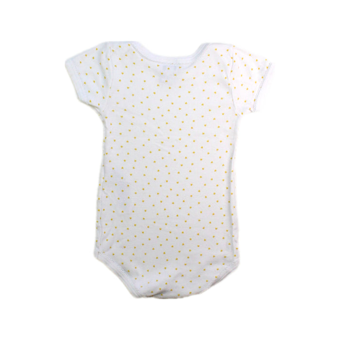 A White Short Sleeve Bodysuits from Petit Bateau in size 3-6M for girl. (Back View)