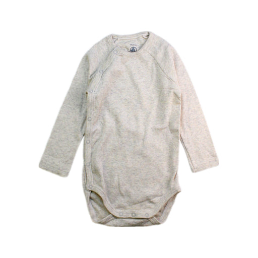 A Grey Long Sleeve Bodysuits from Petit Bateau in size 12-18M for neutral. (Front View)
