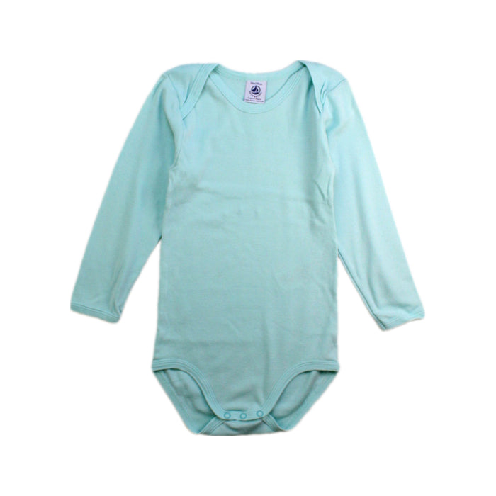 A Teal Long Sleeve Bodysuits from Petit Bateau in size 3T for neutral. (Front View)
