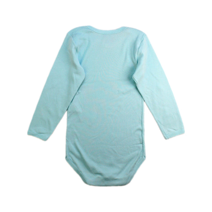 A Teal Long Sleeve Bodysuits from Petit Bateau in size 3T for neutral. (Back View)