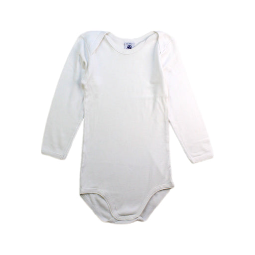 A White Long Sleeve Bodysuits from Petit Bateau in size 3T for neutral. (Front View)