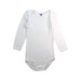 A White Long Sleeve Bodysuits from Petit Bateau in size 3T for neutral. (Front View)