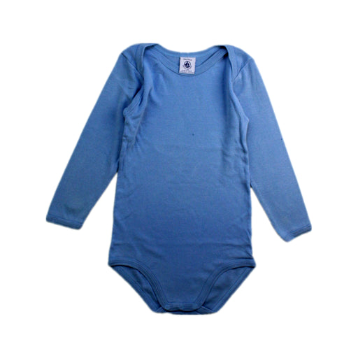A Blue Long Sleeve Bodysuits from Petit Bateau in size 18-24M for neutral. (Front View)