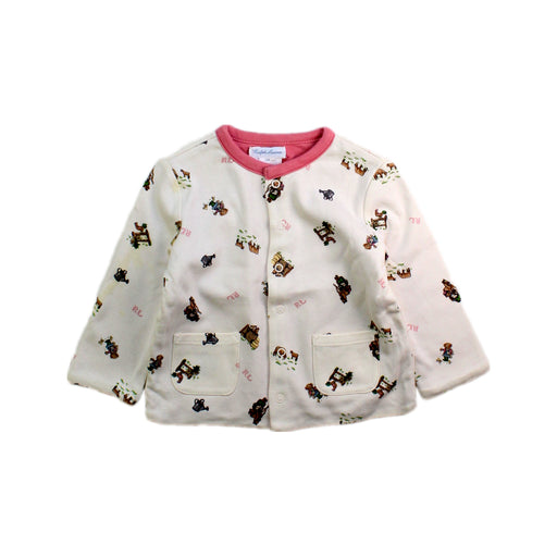 A White Buttoned Sweatshirts from Ralph Lauren in size 6-12M for girl. (Front View)
