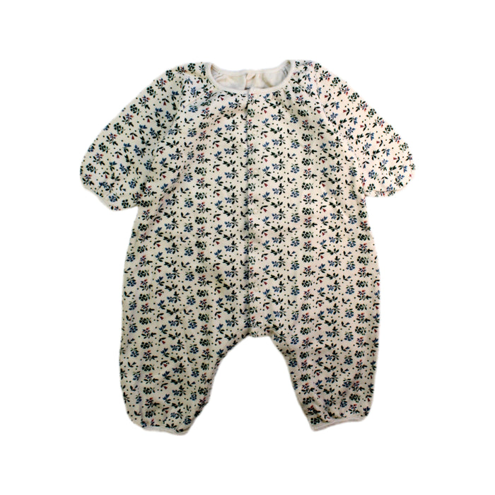 A White Long Sleeve Rompers from Petit Bateau in size 6-12M for girl. (Front View)